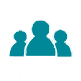 Drei stilisierte Personen als Symbol für Team